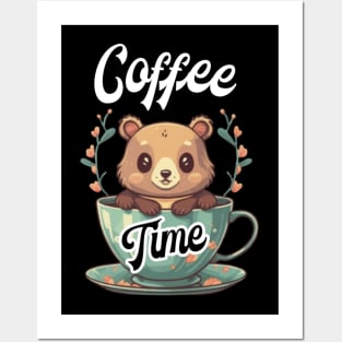 Coffee Time With A Bear Posters and Art